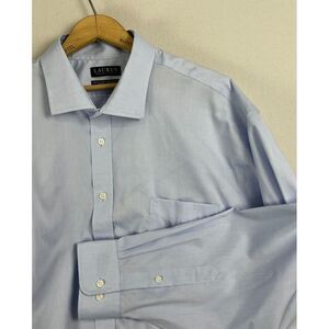 Ralph Lauren Black Label Mens Shirt 19 34/35 Blue Long Sleeve Stretch Big‎ Fit